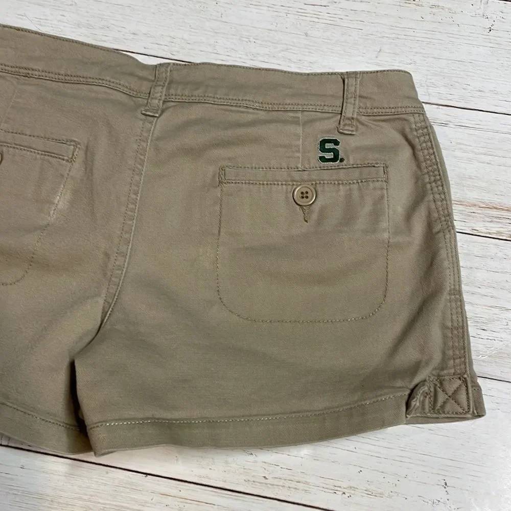 College classics khaki color Michigan State Spartans shorts. Size 5. - Picture 6 of 10
